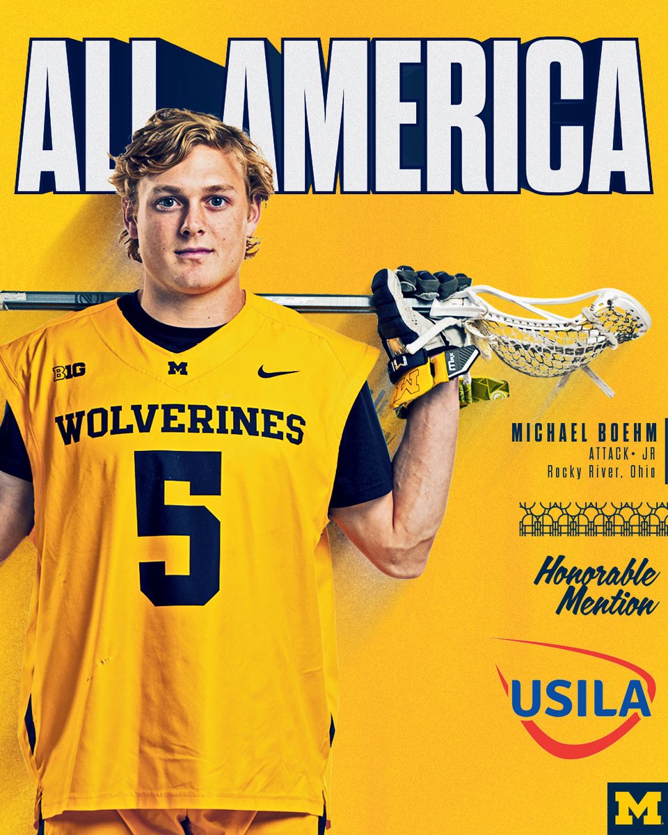 𝘜𝘚𝘐𝘓𝘈 𝘈𝘭𝘭-𝘈𝘔𝘌𝘙𝘐𝘊𝘈

Justin Wietfeldt named FIRST USILA All-American in program history; Boehm, Zawada earn honorable mention nods.

#GoBlue〽️