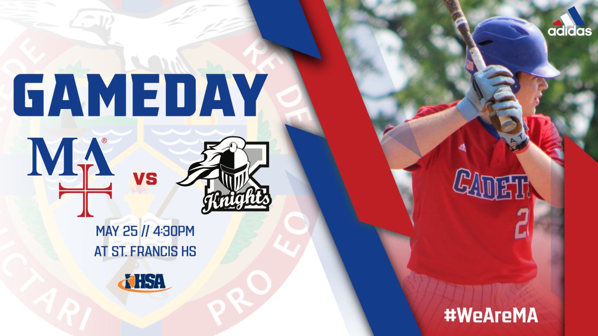 Best of luck to baseball today as they open up with IHSA 3A Regional play. Marmion will face Kaneland at 4:30pm at St. Francis HS. #WeAreMA @pchabura @MarmionBaseball