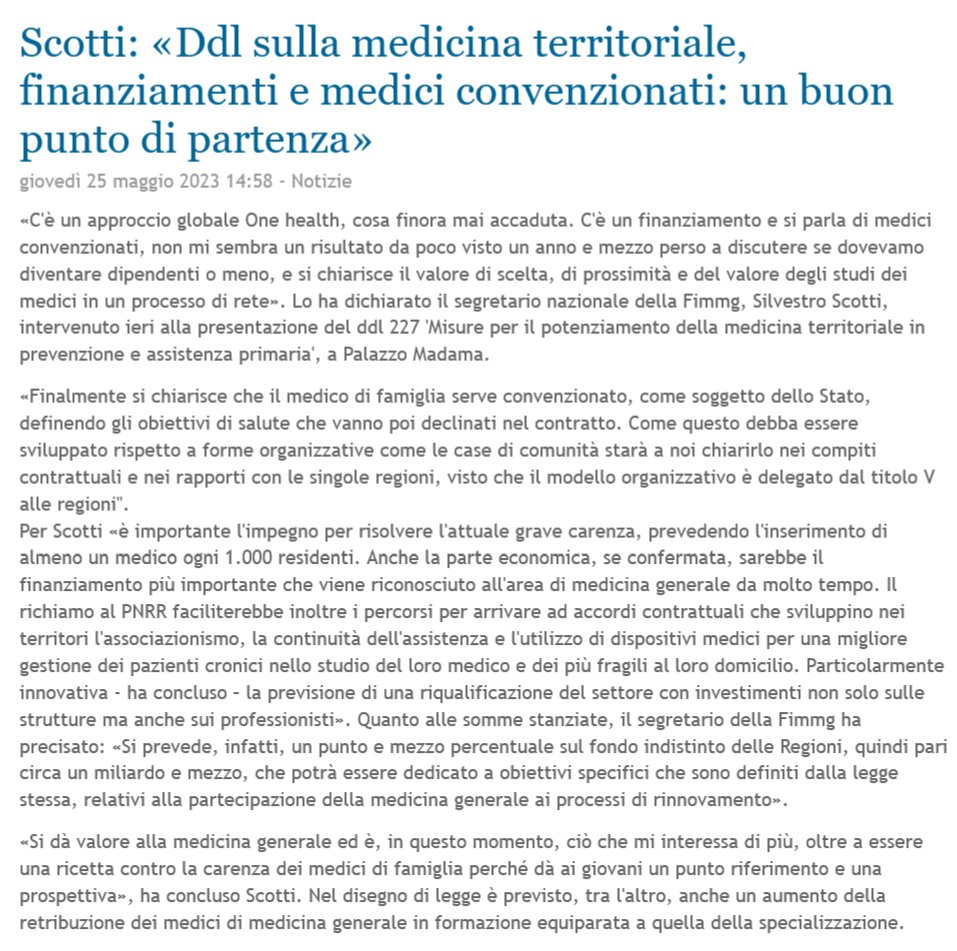 fimmgnotizie's tweet photo. Oggi su FimmgNotizie: Scotti: «Ddl sulla medicina territoriale, finanziamenti e medici convenzionati: un buon punto di partenza» - Clicca qui per leggere l'edizione completa https://t.co/vHfc6CpdP6 https://t.co/JeJ9Dd0v6J