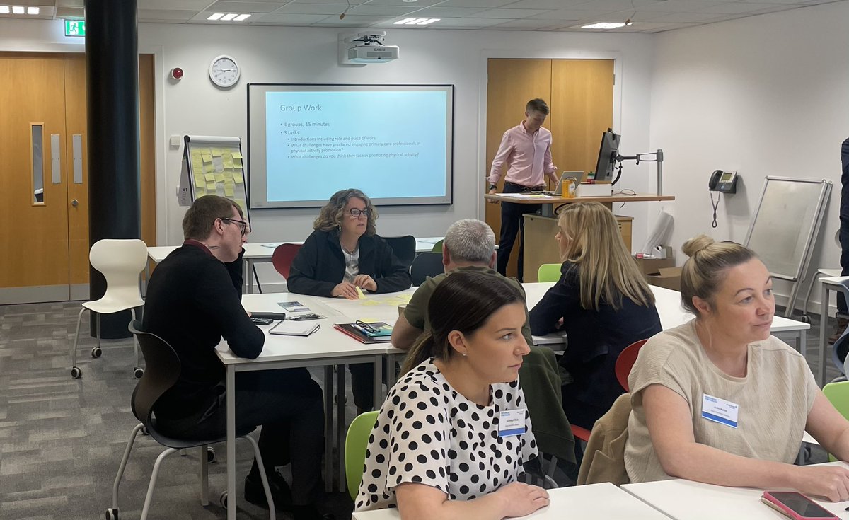 Great conversations around the room about engaging with primary care professionals #WeMoveTogether Thank you to Dr Callum Leese of <a href="/dundeeuni/">University of Dundee</a> for leading this workshop