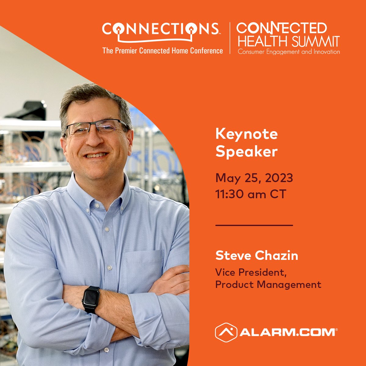 Taking the stage soon to deliver the keynote at #CONNHealth23 is our Vice President of Product Management, Steve Chazin. From his collaboration with Steve Jobs to the challenges of AI and Wellness Awareness, Steve will be sharing his story and vision of the future of healthcare!