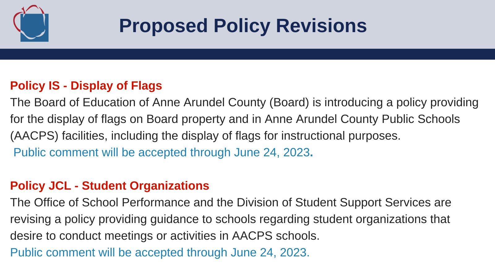 AACPS on Twitter "The Board is accepting public comments at