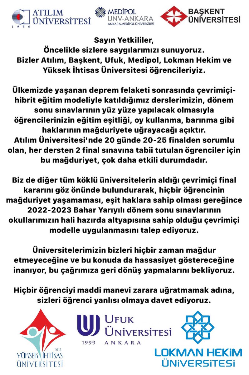 KutlualpTasc's tweet photo. #AtilimBaskentCankayaUfukMedipol #ÖğrenciniDuyAtilim #baskentunionlinefinal #CankayauSınavlarOnlıne #ufukonlineistiyor #ankaramedipolonlinefinal
#yiuonlinefinal
 #EsitSinavHakkimiz #finalleronline https://t.co/9bKGDxvDmw