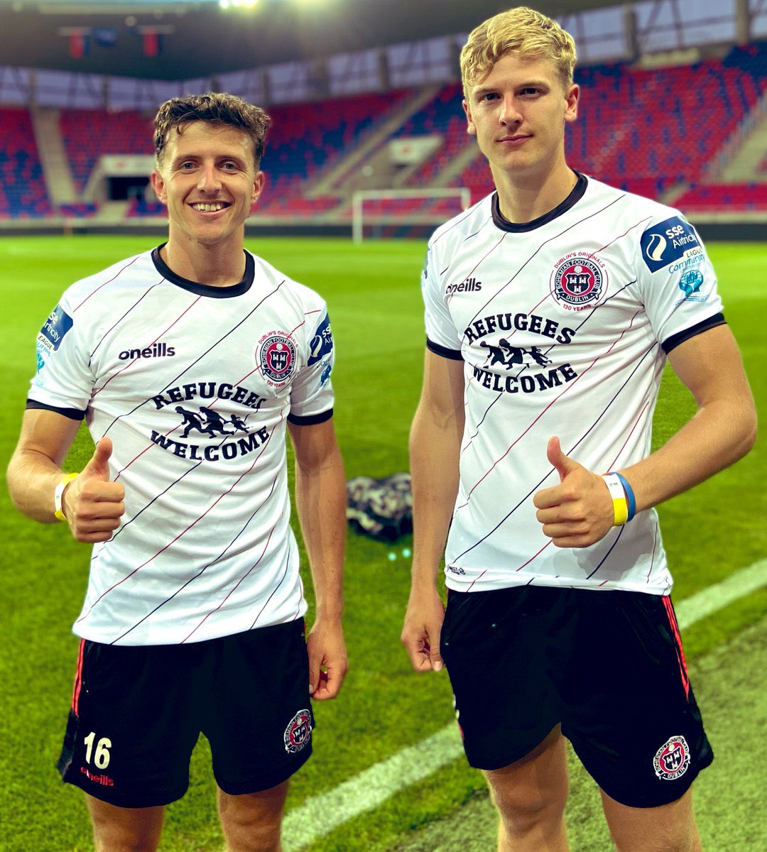 Our Refugees Welcome shirt - which raises money to assist people in Direct Provision alongside @masi_asylum is back in stock in all adult sizes with thanks to @ONeills1918 🔴⚫️✊

👉🏻 shop-bohemianfc.com/collections/re…

#RefugeesWelcome