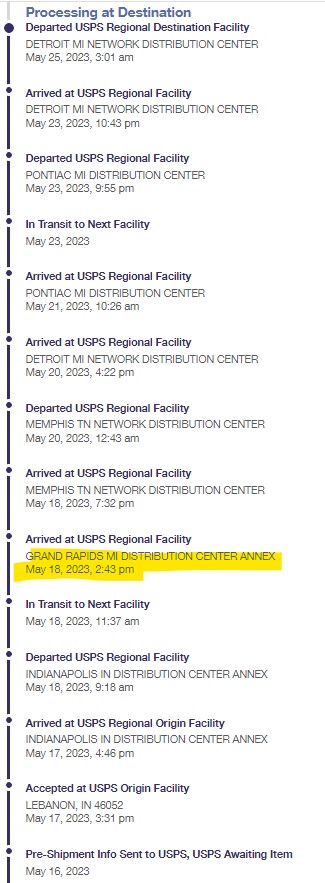 freehafe's tweet photo. @USPSHelp I'm not sure why my @Nike shoes have traveled around so much, especially after making it to my city a week ago. https://t.co/q0WV5n9amp