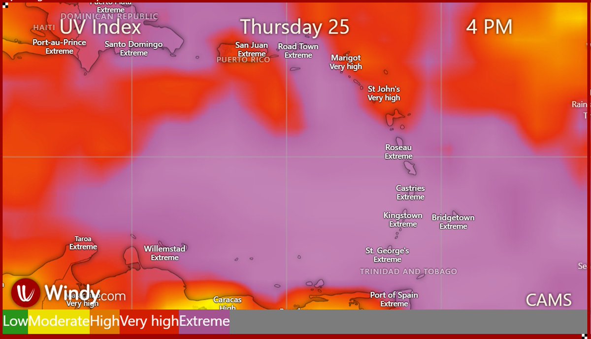 268Weather's tweet image. Peak #UVIndex for today across the region - extreme, meaning: Extreme risk of harm from unprotected sun exposure. The forecast is for the same through Monday with the index being highest around midday.