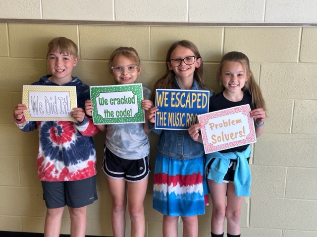 3rd Graders in Ms. Price's class broke out of an escape room in Mrs. B's music class. Well Done!