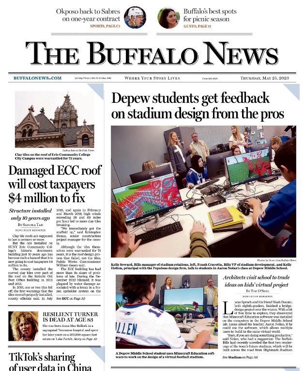 My kids made the front page of the @TheBuffaloNews thank you @timoshei for sharing their story. #stem #billsmafia buffalonews.com/news/local/a-s…