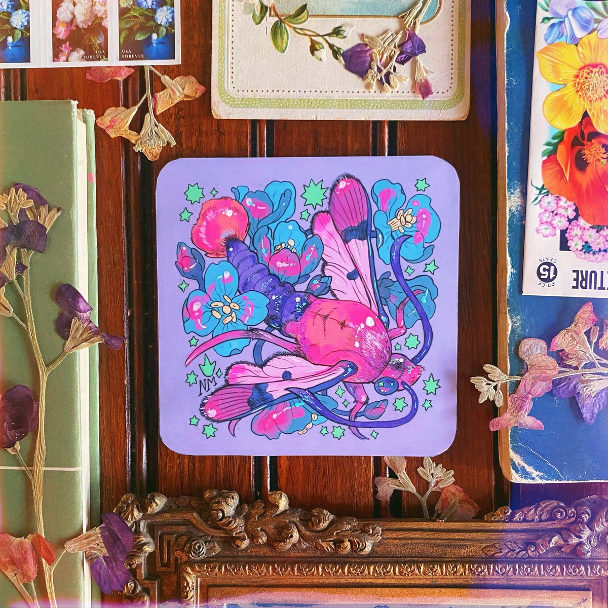 royalghostmarch's tweet photo. All my coasters for the Salut VIII show at Gallery Nucleus Portland. I really love drawing bugs! https://t.co/xv43G7eGdH