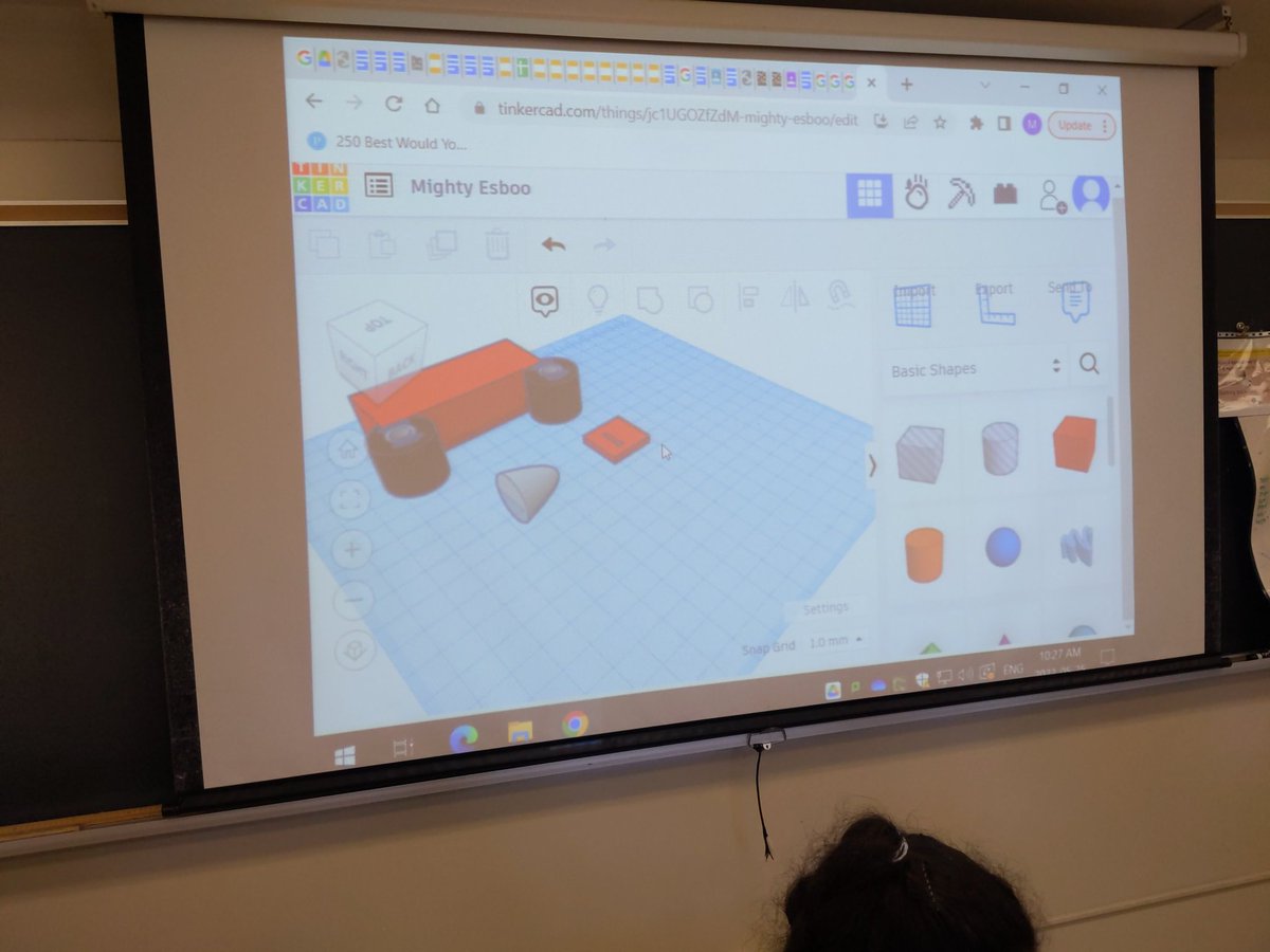 We are learning how to use tinkercad in SNC1W from the amazing folks <a href="/UWEngOutreach/">UW Engineering Outreach</a> and adding some skills to our toolbox - and so am I!! Next step: 3D printing here I come!!