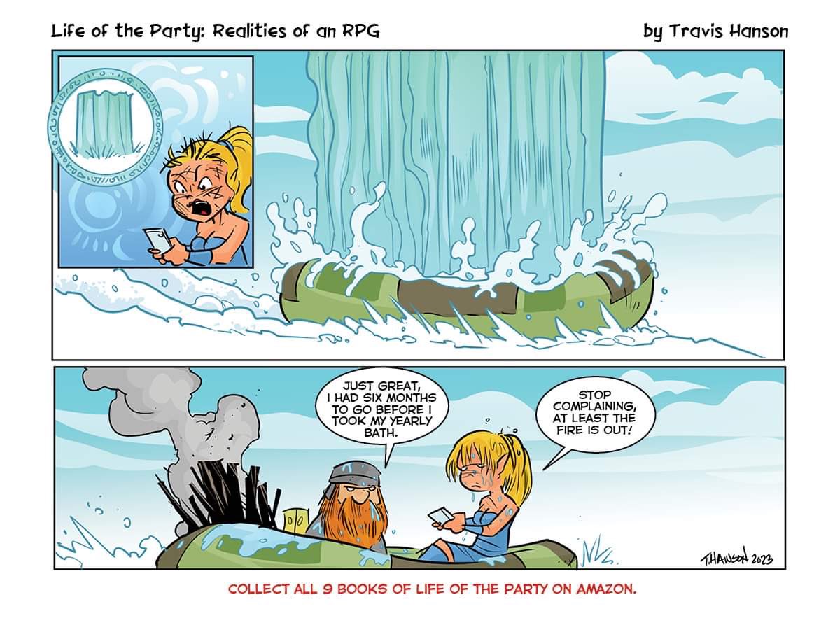 Life of the party 1797 the great race(73/not sure)

actually it's more of a shower

#comics #webcomics #cartoons #dailycomics #rpg #games #adventure #shower