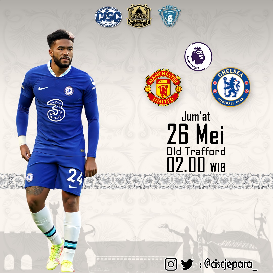 CISCjepara_'s tweet image. Premier League

⚽ Manchester United vs Chelsea
📌 Jumat, 26 Mei 2023
🕦 K.O 02:00 WIB
🏟 Old Trafford

#thisiscisc #chelseaindo #ciscjtgdiy #ciscjepara #chelsea #jepara #premierleague #ligainggris