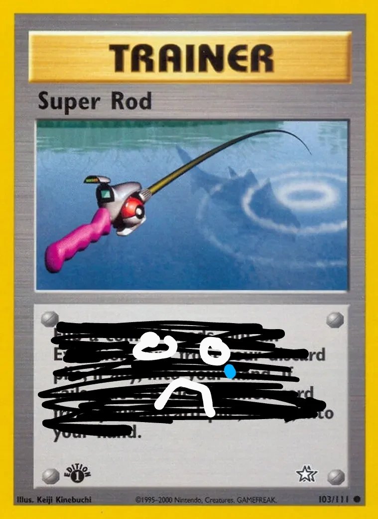 Justin Bean on X: wait, I'm wrong. The card is called Super Rod, therefore  it's errata'd The Man just didn't want to mention it   / X