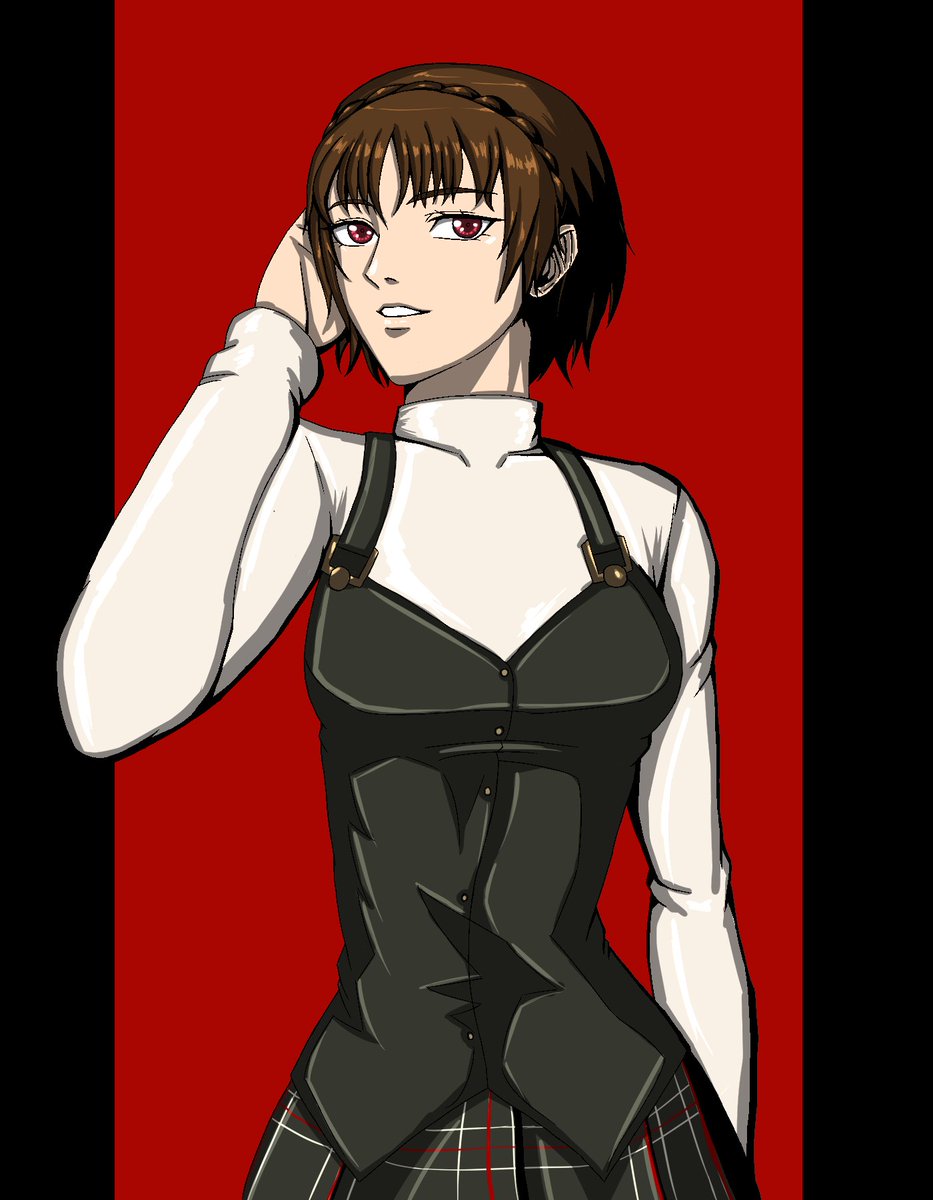 Redraw a 2021(left) of #MakotoNiijima 
Just try out Binary layer for lineart 2nd time and also improve it!