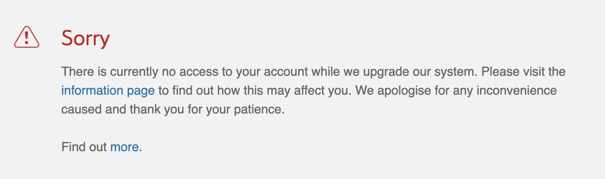 pssuils's tweet photo. And one out of 100 trials I get the "upgrading message" with links to more information pages that they do not exist 😭😭😭😭😭😭😭 https://t.co/rCpRhsvZQt