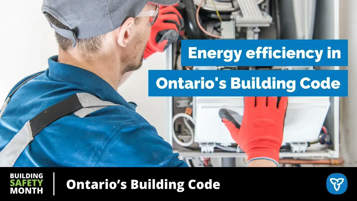 ONmunicipal's tweet image. Ontario’s Building Code has efficiency requirements for various equipment, like furnaces and air conditioners. These requirements are designed to reduce energy consumption while also helping homeowners save money on electricity or fuel. 
#BuildingCodeMatters #BuildingSafetyMonth