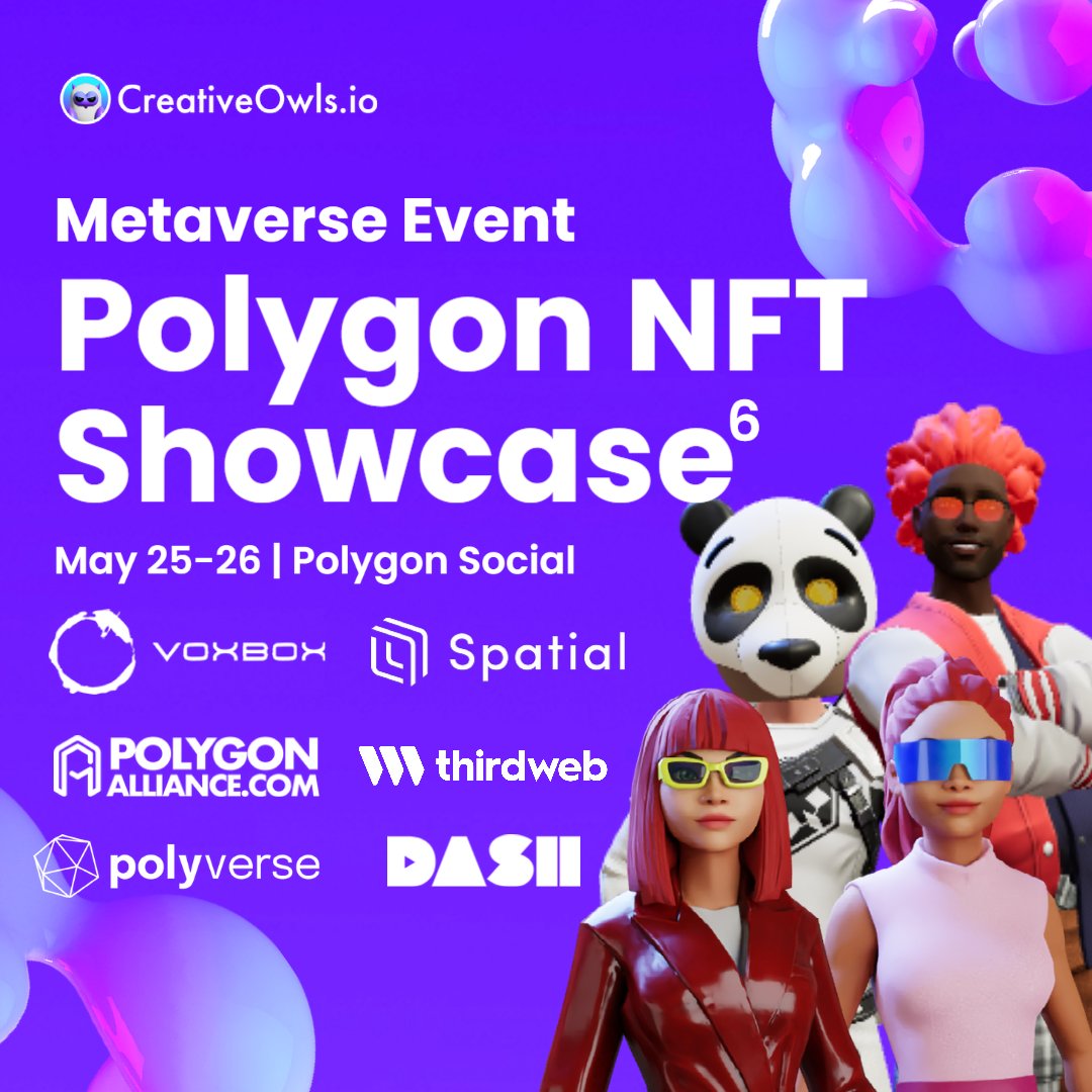 🧪 Potioneers!

Join us TODAY &amp; TOMORROW for the #PolygonShowcase hosted by <a href="/MyCreativeOwls/">Creative Owls 🌿🏆</a> in <a href="/Spatial_io/">Spatial</a>!

Details: creativeowls.io/polygon-showca…