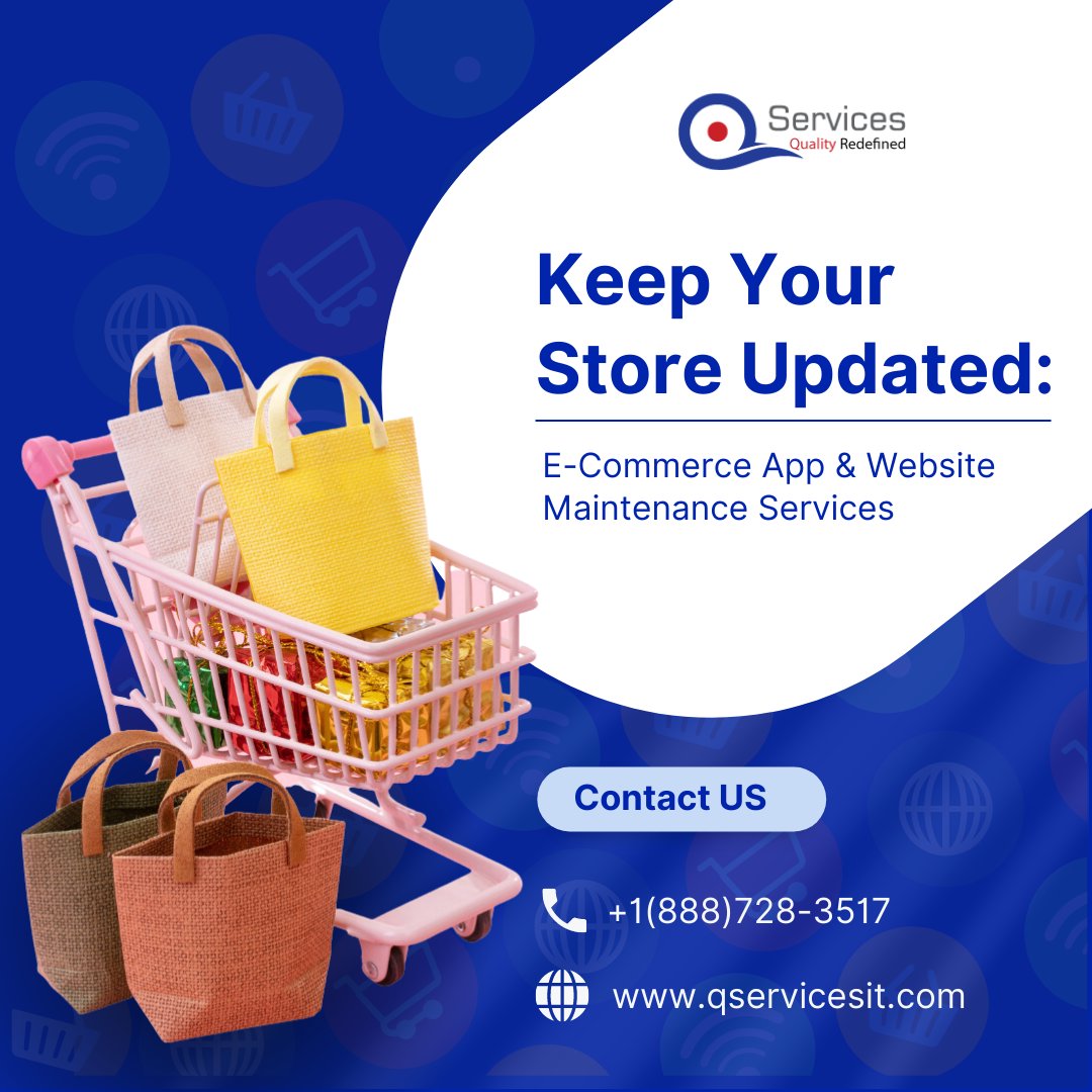 Running a successful e-commerce website requires regular maintenance and support to remain up-to-date and functional.

𝐂𝐨𝐧𝐭𝐚𝐜𝐭 𝐮𝐬: qservicesit.com

#ecommercewebsite #websitemaintenance #websitesecurity #QServices