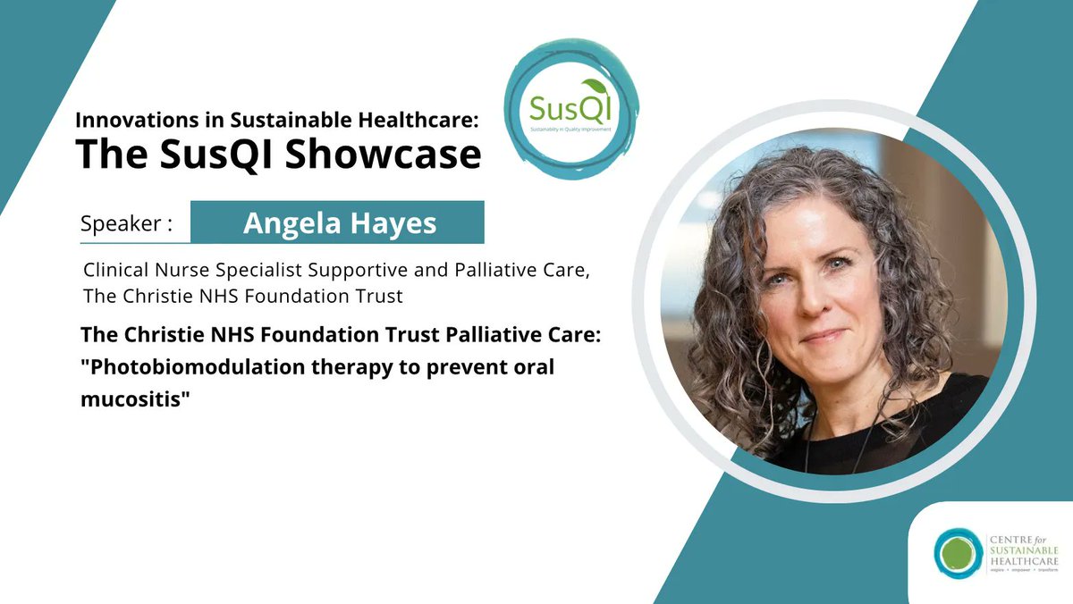 Centre for Sustainable Healthcare (@sushealthcare) on Twitter photo Meet Angela Hayes from <a href="/TheChristieNHS/">The Christie NHS</a>! Angela is not just a Clinical Nurse Specialist but also a Carbon Literacy trainer, Net Zero Advisor & Clinical Sustainability lead. Her sustainability work earned her a prize at the Nursing Times Workforce awards! #SusQIshowcase Meet Angela Hayes from <a href="/TheChristieNHS/">The Christie NHS</a>! Angela is not just a Clinical Nurse Specialist but also a Carbon Literacy trainer, Net Zero Advisor & Clinical Sustainability lead. Her sustainability work earned her a prize at the Nursing Times Workforce awards! #SusQIshowcase
