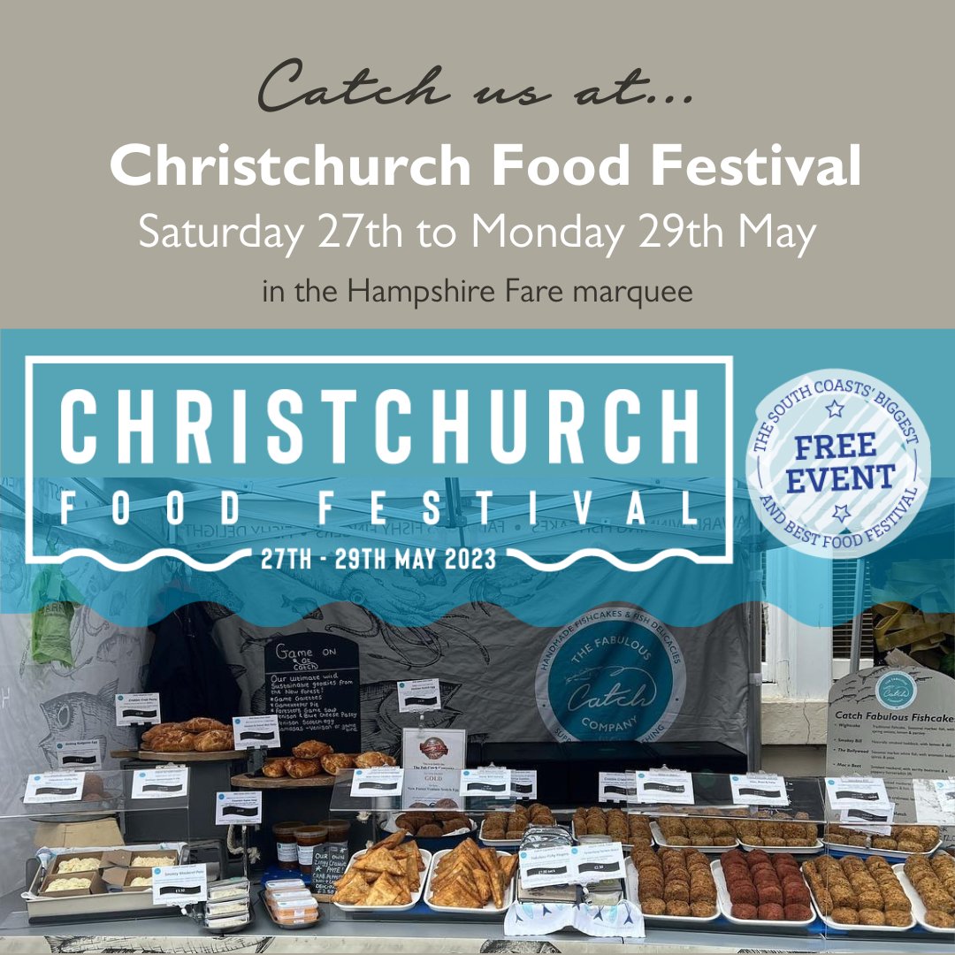This bank holiday weekend we're excited to be heading to Christchurch for the Food Festival. We'll be in the Hampshire Fare marquee, do pop by to say hello and see our latest fishy and wild game delights!
@christchurchfoodfest @hampshire_fare fabcatchco.co.uk