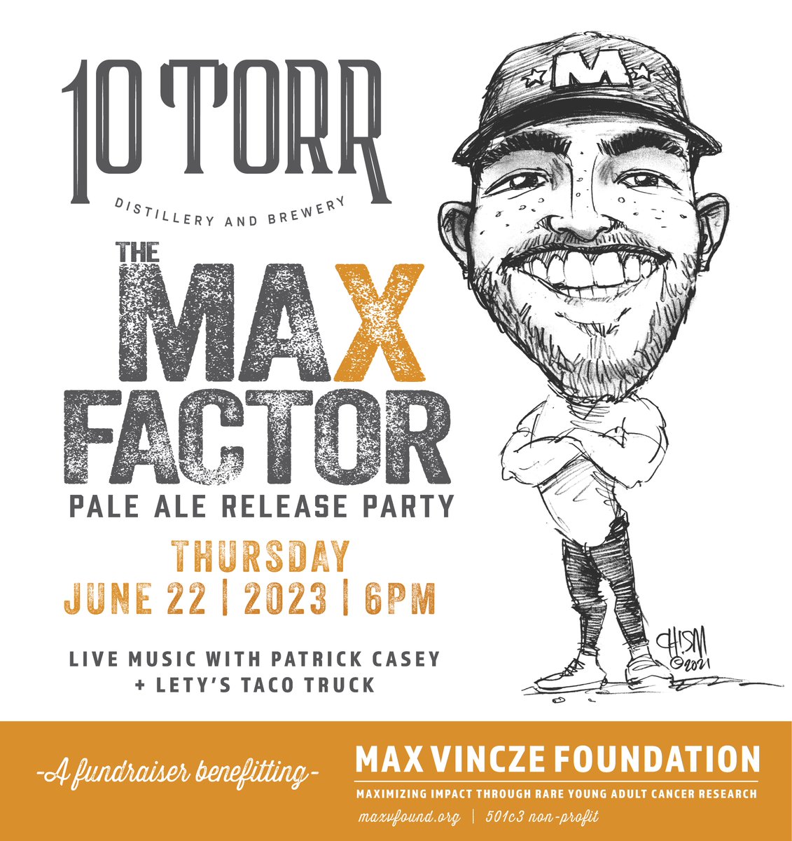 Introducing: The Max Factor Pale Ale - only at 10Torr!

100% of proceeds go directly to support cancer research.

Join us on June 22nd for the launch: maxvfound.org/events-1/the-m…