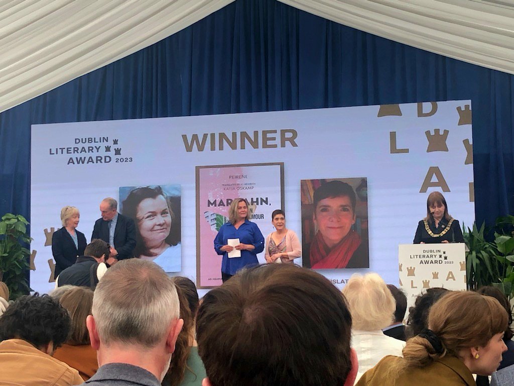 dlr Libraries (@dlr_libraries) on Twitter photo Delighted to witness the unveiling of the 2023 #DublinLitAward winners by <a href="/LordMayorDublin/">Lord Mayor of Dublin</a> Caroline Conroy, earlier today.
Congratulations to author Katja Oskamp & translator Jo Heinrich for "Marzahn, Mon Amour" Delighted to witness the unveiling of the 2023 #DublinLitAward winners by <a href="/LordMayorDublin/">Lord Mayor of Dublin</a> Caroline Conroy, earlier today.
Congratulations to author Katja Oskamp & translator Jo Heinrich for "Marzahn, Mon Amour"