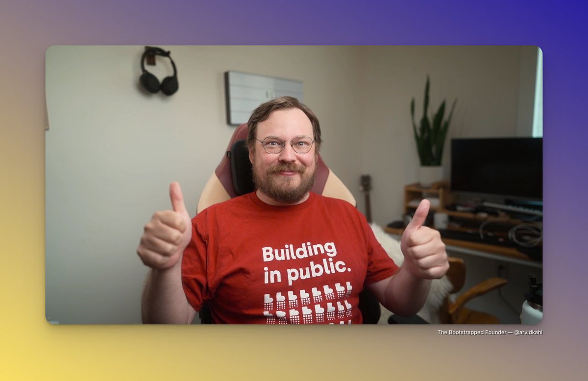 Let's do an AmA for a few hours 💬

Ask me anything you like: startups, writing, bootstrapping, building in public, indie hacking — anything.

Subscribers (and questions that are particularly intriguing) get video answers. Regular tweets for everything else :)

Ask me anything!