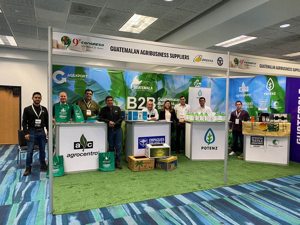 NotiAgexport's tweet image. En estos momentos 👉🇬🇹 #Guatemala presente en el 9° Congreso Internacional de Banano realizandose Miami Estados Unidos, con el pabellón Guatemalan Agribusiness Suppliers. Esto forma parte de la estrategia  para la generación de negocios de la Comisión de Manufacturas Diversas