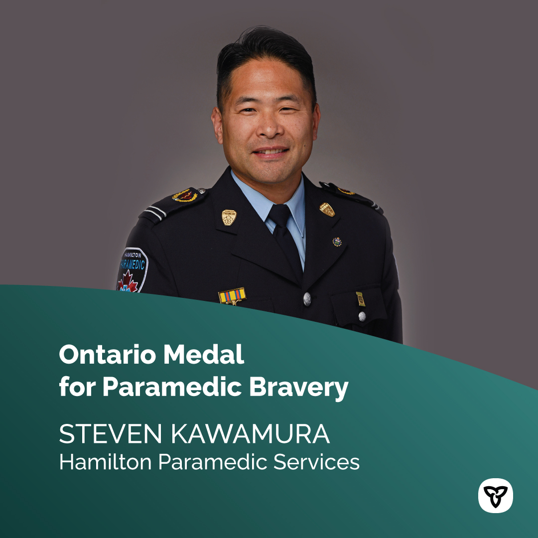 Congratulations to Steven Kawamura from the Hamilton Paramedic Services on your Ontario Medal for #Paramedic Bravery this #ParamedicServicesWeek. #HamOnt

Learn more about Steven’s story: news.ontario.ca/en/backgrounde…