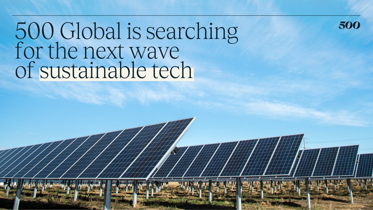 Our planet, more rapidly than ever, is changing around us. That’s why we're focused on helping to grow the next wave of sustainable tech companies. Learn how you can join here👇

500.co/theglobalvc/su…