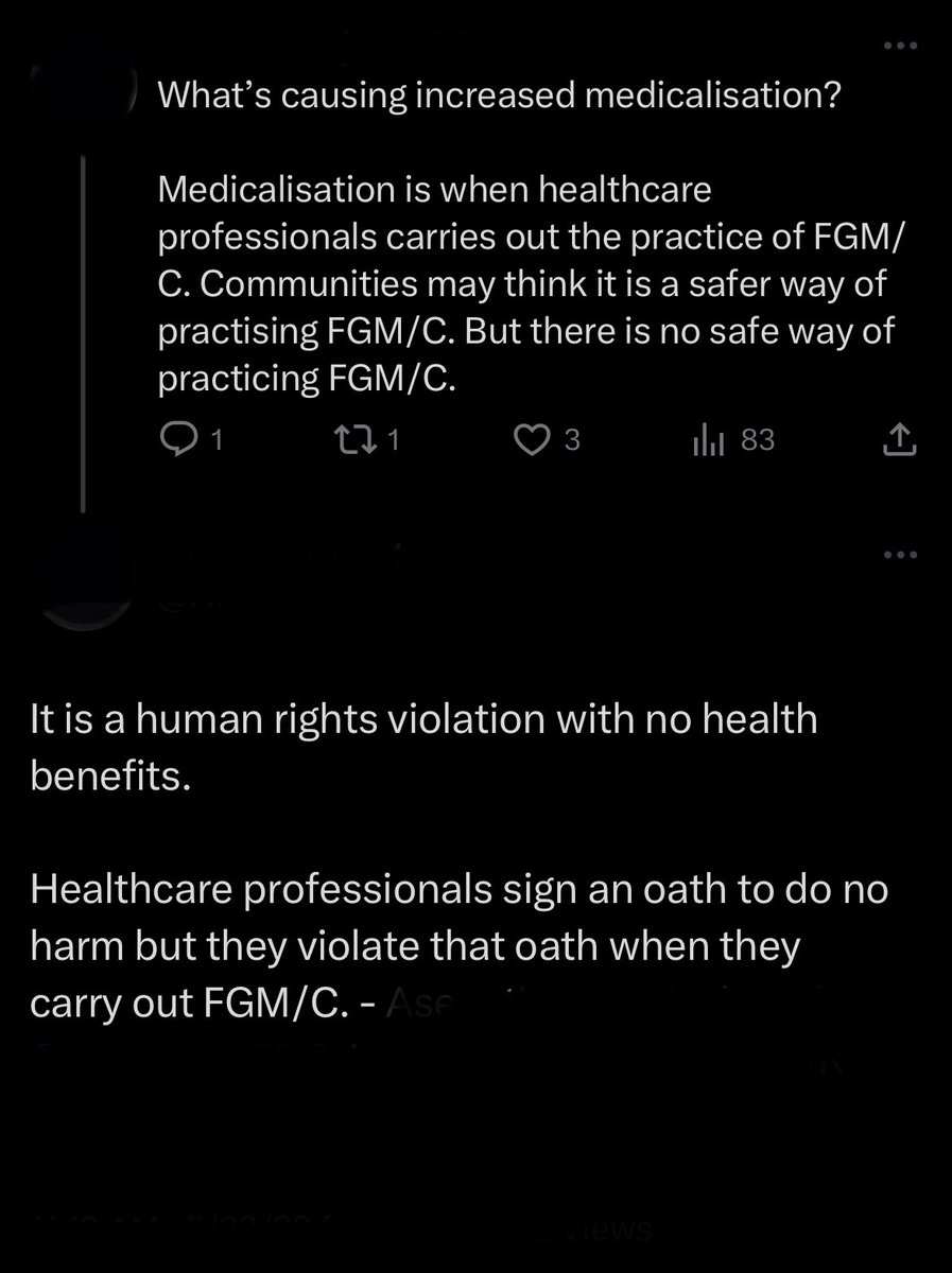ChooseIntact's tweet photo. I’ve cleared out the identifying info because I’m not trying to attack the speaker or the account.

The question is answered by the defense, “with no health benefits”. People who cut do not (yet) understand the harm. They don’t accept that genital cutting violates a child. https://t.co/Ucetlgf427