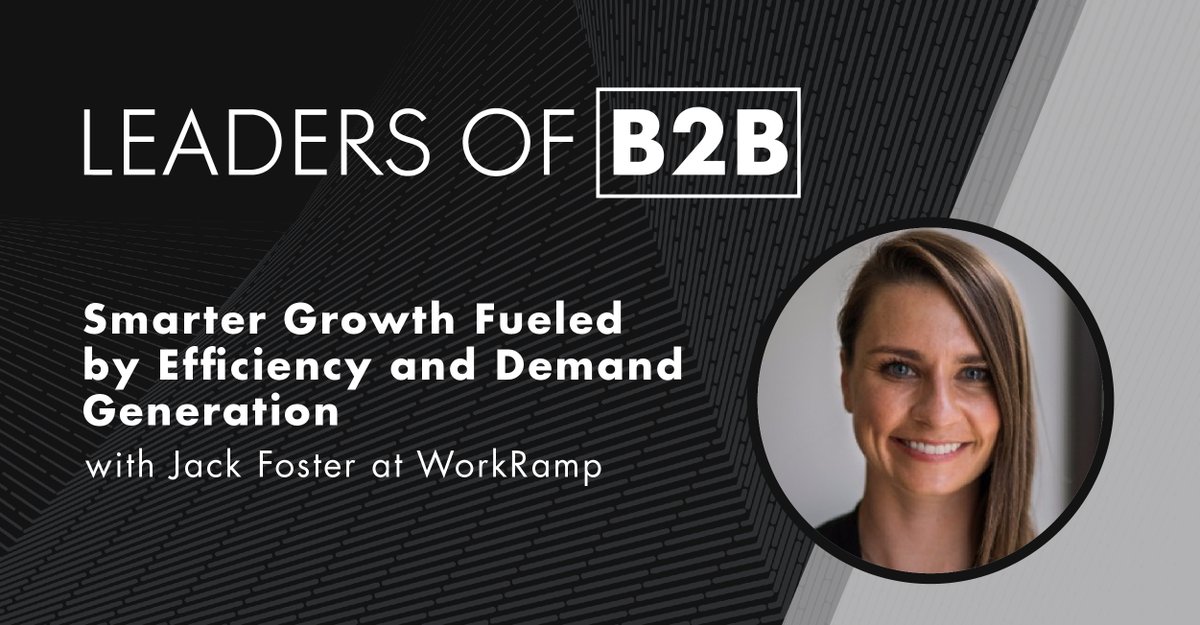 RT @content_allies: Jack Foster, CMO at @workramp talks #leadership on Leaders of B2B. #B2B #businessleaders should look into efficiency while in growth mode. A lot can be obtained with low-hanging fruit. She talks about the right team and demand gen. Tu…