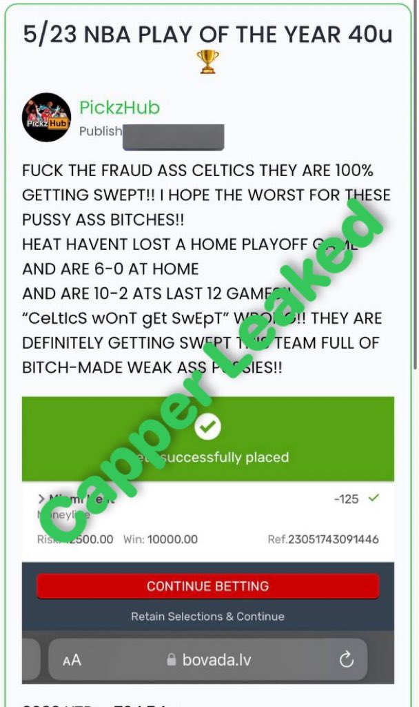 CAPPERS LEAKED on Twitter: "Pickzhub"