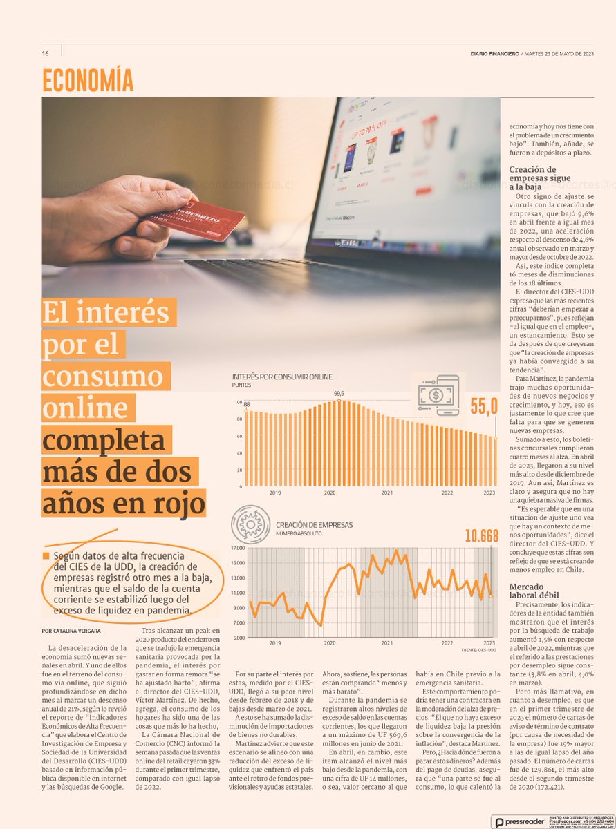 negociosUDD's tweet photo. 📈Índice | Según indicador #CIESUDD publicado hoy en  @DFinanciero: La creación de empresas registró otro mes a la baja, mientras que el saldo de la cuenta corriente se estabilizó luego del exceso de liquidez en pandemia.

📥https://t.co/GnUk7VSGPO https://t.co/HriaRg1bEp