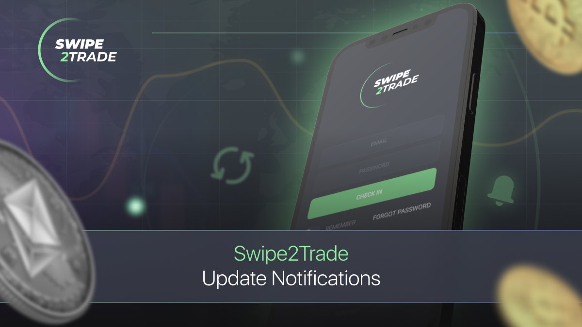 📣 We have some major Swipe2Trade updates coming very soon! 

To ensure you don’t miss out, head to swipe2trade.io, scroll to the bottom of the page where it says ‘Receive Update Notifications’ and click ‘Subscribe’. ✅