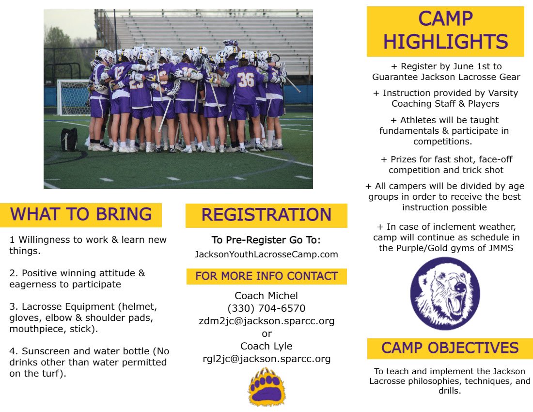Jackson Lacrosse on Twitter "There is still time to register for the