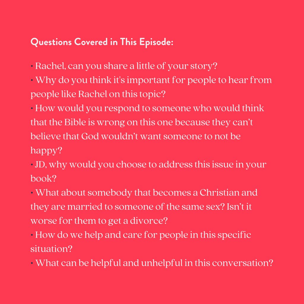 Rebecca is joined by @RachelGilson and @jdgreear to answer the question, what does someone do when they become a Christian and they are married to someone of the same sex? podcasts.apple.com/us/podcast/the…