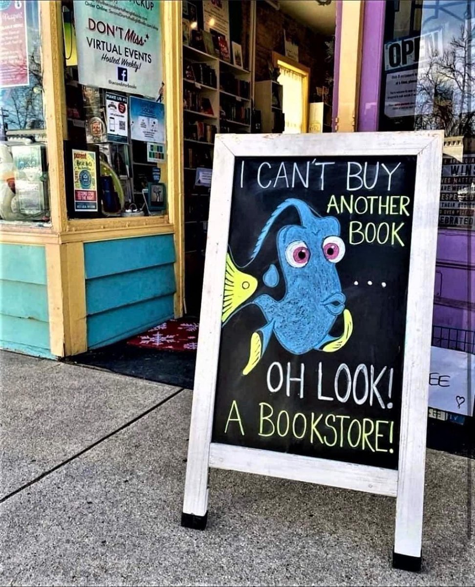 Just keep reading! #bookstorelove #morebooksplease #booksforever #dory #FindingNemo #Bookstore