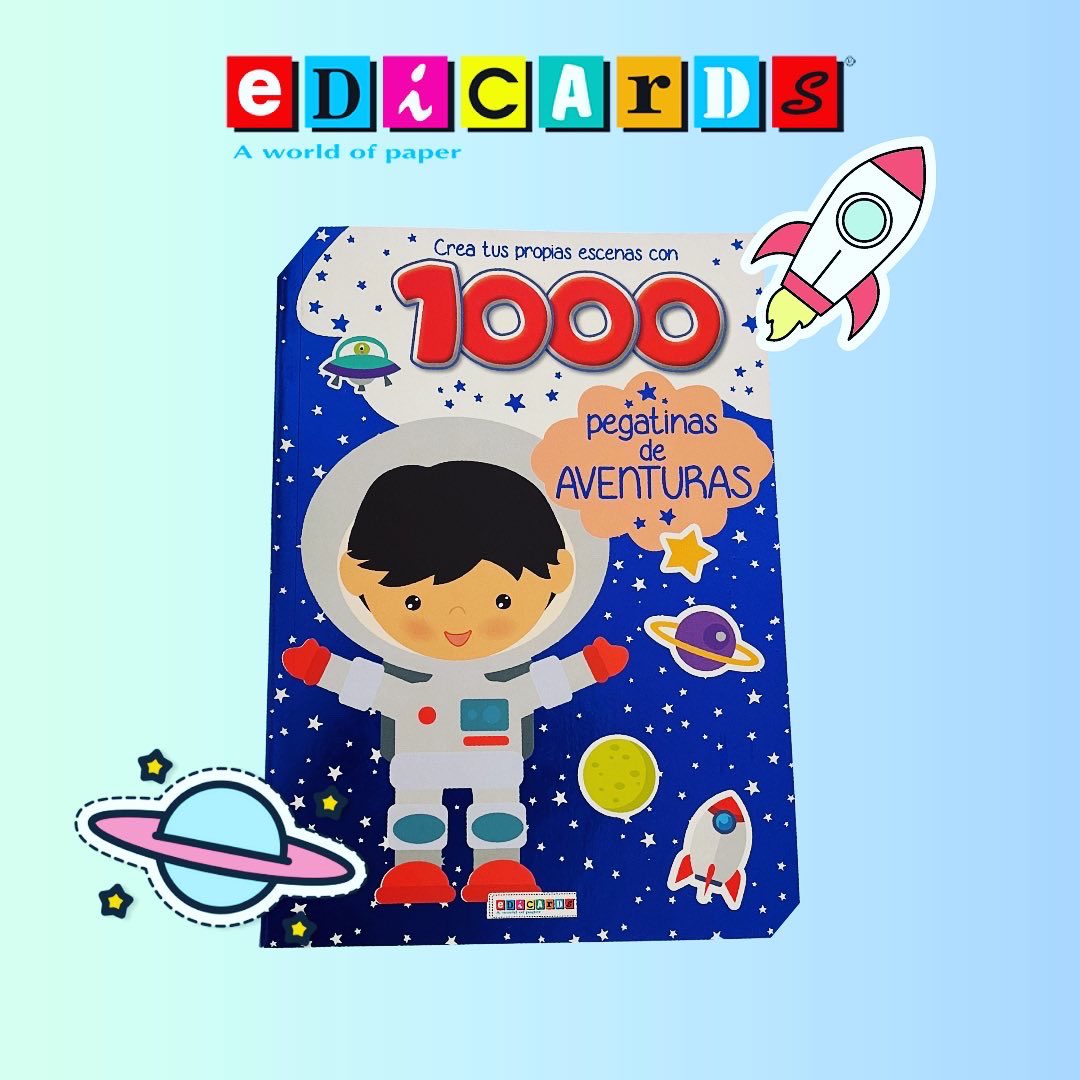 EDICARDS_GRUP's tweet photo. Libro con 1000 pegatinas de aventuras 🚀. Con escenarios para que puedas imaginar y crear tus propias escenas ✨
#edicards #edicardsoficial #librodepegatinas# #pegatinas #libroinfantil #aventuras #espacio https://t.co/5T7UltmyK6