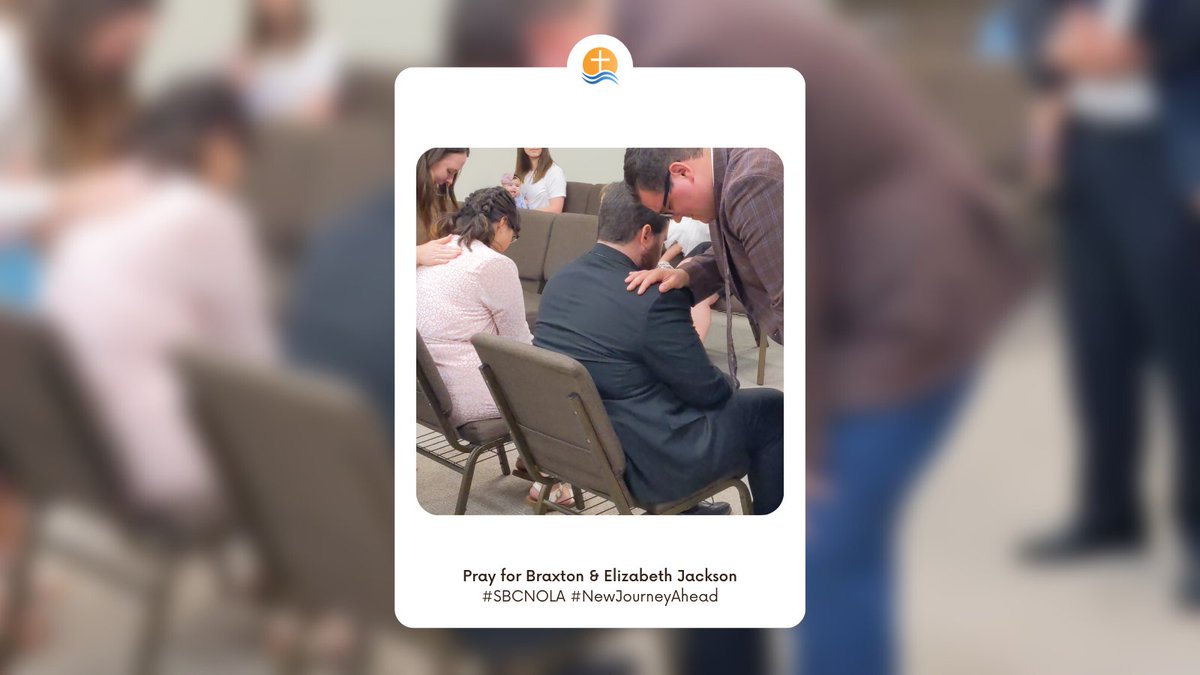 We gathered Sunday night to uplift Braxton and Elizabeth Jackson in prayer as they embark on a new journey. Let's continue to keep them in our thoughts and prayers for safe travels and fruitfulness. #SBCNOLA #NewJourneyAhead 🌍🙏