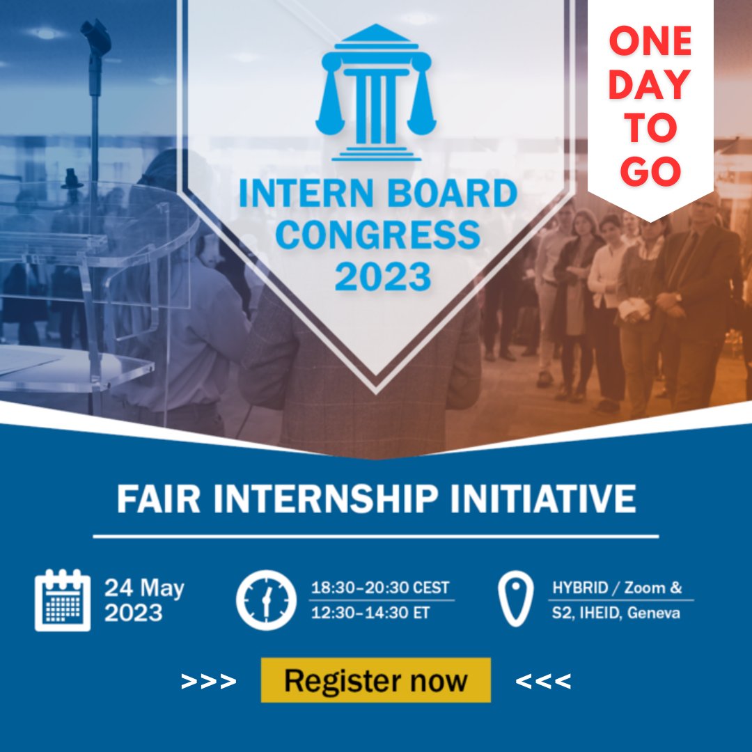 We're just one day away before we get underway!!!
📢Join the Intern Board Congress 2023 and connect with other interns across the UN system
🕒18:30 CEST / 12:30 ET
📍Hybrid / Webex + Geneva for in-person participants
✍🏻Register here: forms.gle/RyJstepW13wPjR…
#IBCongress23