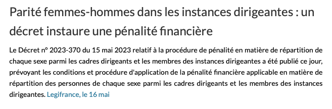 corynenicq's tweet photo. Allez on se dit que çà avance ?
Parité femmes-hommes : un décret instaure une pénalité financière
Idéalement, cela devrait aller de soi dans les entreprises ... au 21ème Siècle ...
https://t.co/DF1liekYr5
#Parité #Gouvernance #egalpro https://t.co/cAE3m41zTP