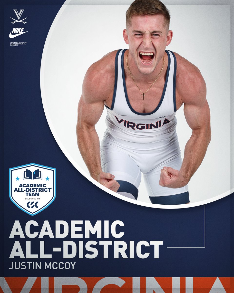 Congrats to Justin McCoy on being named a CSC Academic All-District At-Large team selection!

📰: wahoowa.net/43iQfRA

#GoHoos | #TheVirginiaWay