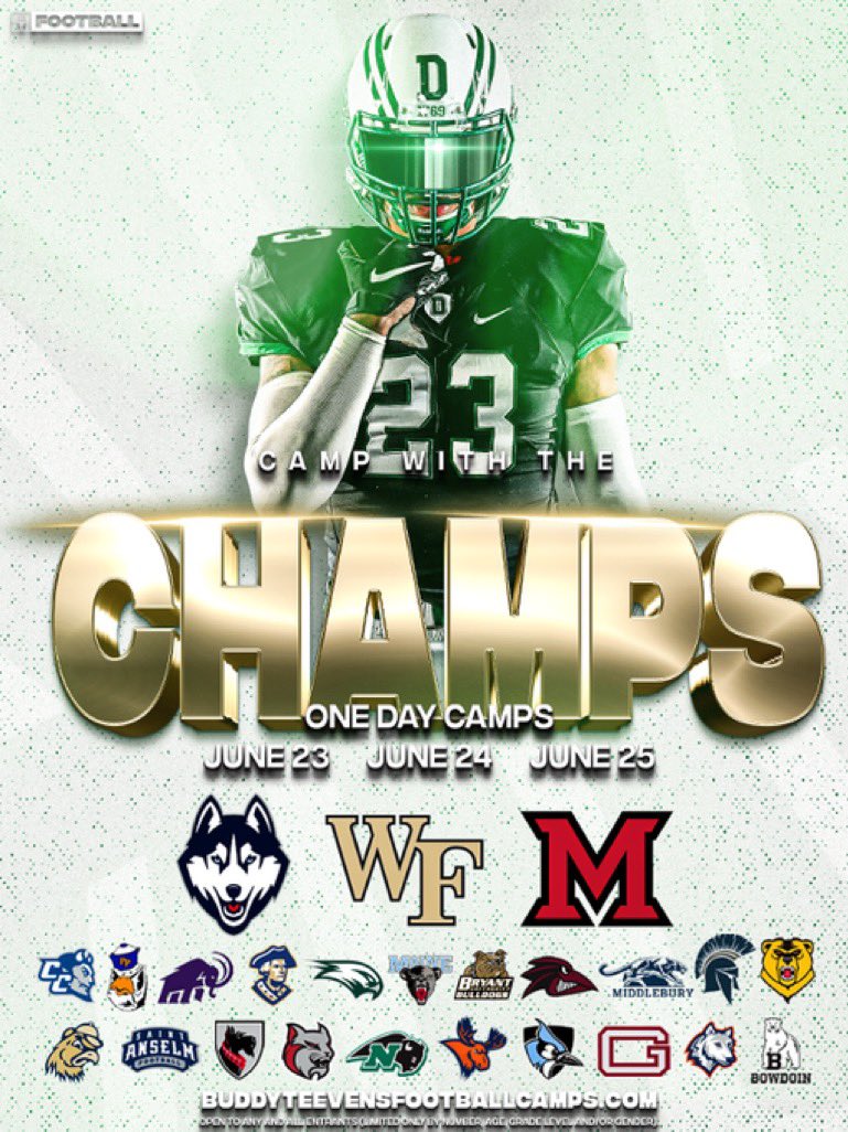 Huge thank you to <a href="/DartmouthFTBL/">Dartmouth Football</a> for the camp invite!!!