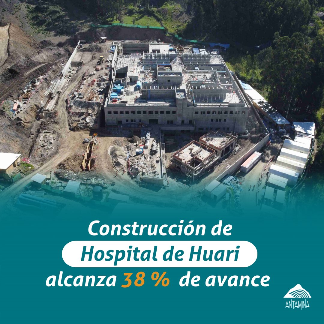 Antamina_Peru's tweet photo. ¡La construcción de hospital de Huari avanza! 🏨

✅ Como parte de nuestro #CompromisoAntamina la salud, anunciamos que la obra del nuevo centro de salud de #Huari ya presenta un avance del 38%

Conoce más, aquí: https://t.co/VD4UM0pmQu

#CierreDeBrechasSociales #OxI https://t.co/X1nw2p5xng