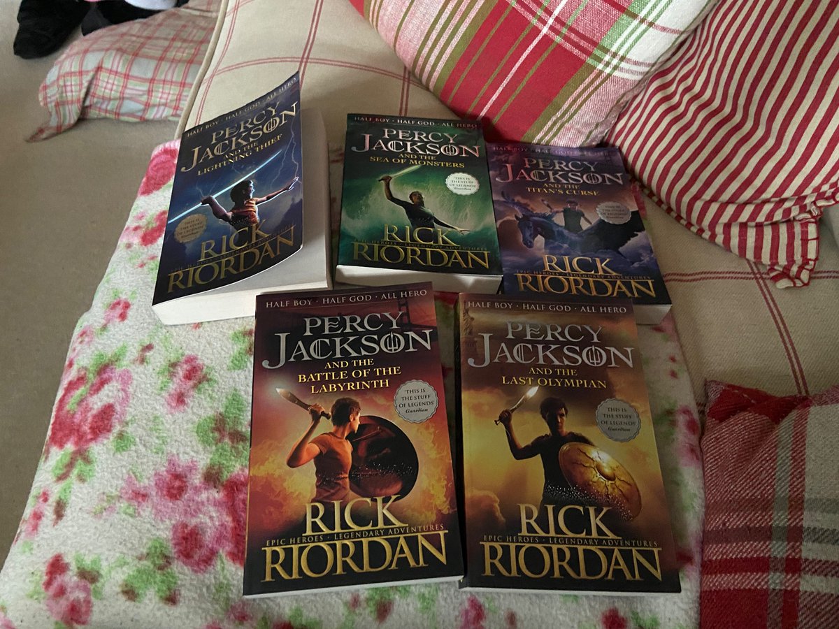 So uhh yeah I thought I’d post these as I’m sooo close to starting them!

Can’t wait to get stuck into @rickriordan ‘s universe!

(I know the first books bent cover’s killing me too, I can’t do anything about it🥲)

#book #booktwt #BooksWorthReading