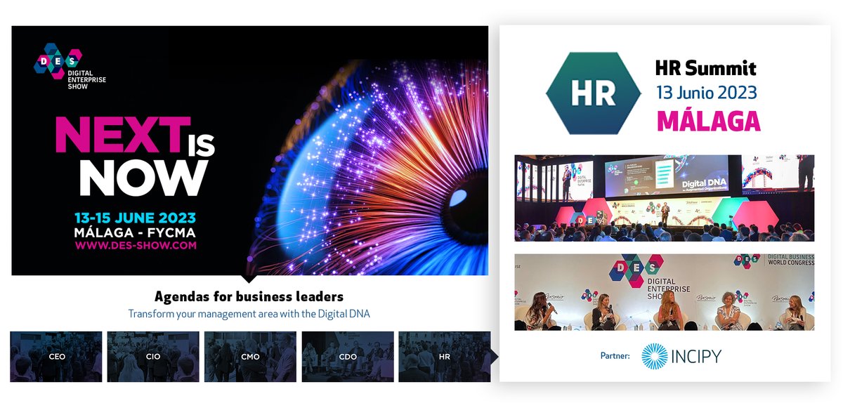 Llega la cita mundial de la #TransformacionDigital en España #DES2023 (13-15 Junio Málaga). Conoce los Top Speakers y Topics de la C-level Agenda #HRSummit – 13 Junio bit.ly/3IB58Xx #HR #DigitalCulture #ChangeManagement #employeeexperience #Incipy #Partners by <a href="/mranera/">Mireia Ranera San</a>