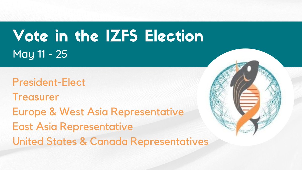 Tomorrow is the last day to vote in the IZFS Election! Read the candidate bios and platform statements and cast your vote by May 25th: izfs.org/membership/202… #ZebrafishElection