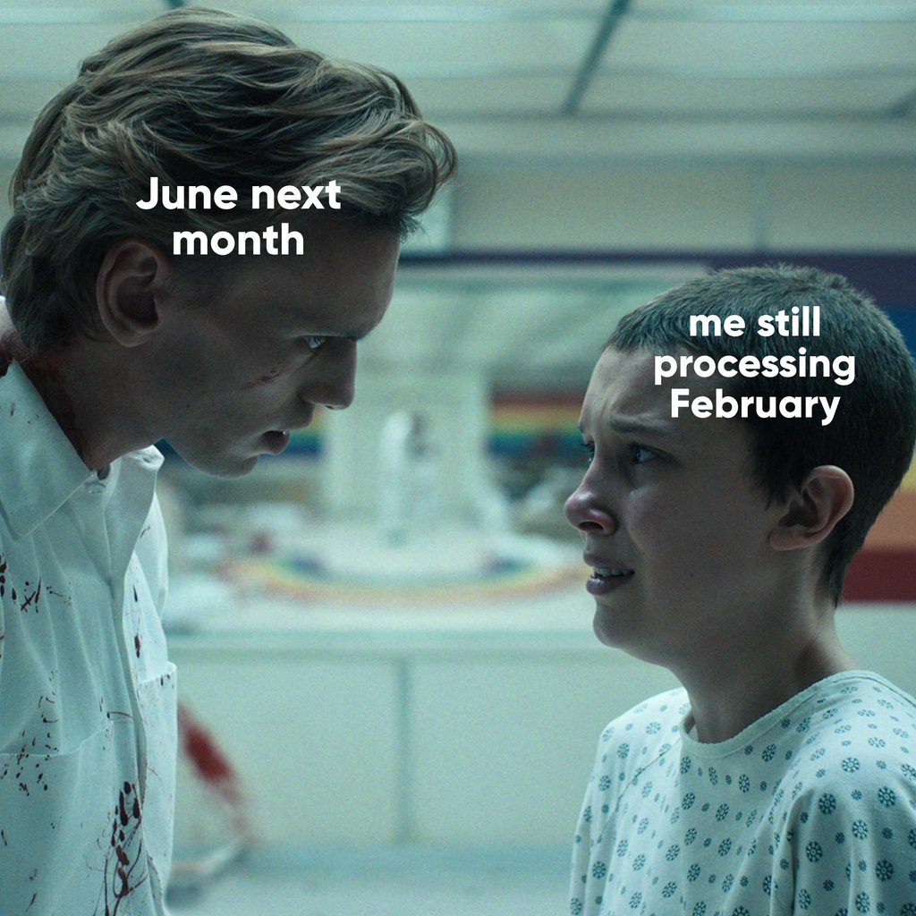 June: the month we start to regret not sticking to our New Year's resolutions...⁠
⁠
This Friday will be officially 1 year since Season 4 of Stranger Things premiered! What are your predictions for Season 5? 🔥 ⁠
⁠
#ArmaKarma #StrangerThings5 #Meme