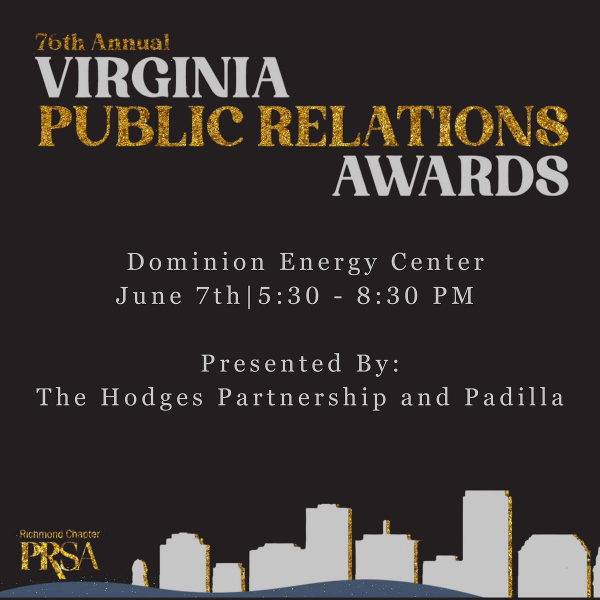 PRSARVA's tweet photo. Don't Miss Your Chance to Get Tickets to the Virginia PR Awards! Hurry, there's only a few days left to purchase tickets to the 76th Annual Virginia Public Relations. Ticket sales close this Thursday, May 25.
Get your tickets at https://t.co/gVVX8lKqOe! #prsaRVA #VAPRAwards https://t.co/Fhq9DxsIEm